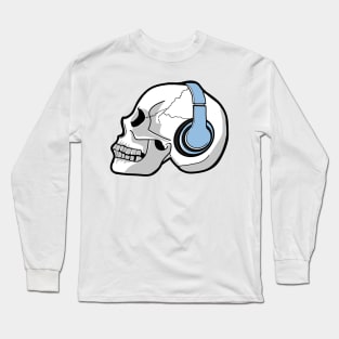 Skull wearing headphones Long Sleeve T-Shirt